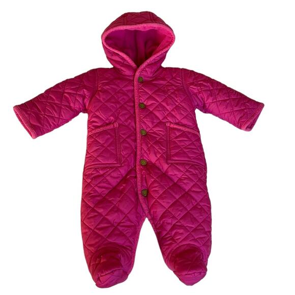 Ralph Lauren Water Resistant Baby Bunting Diamond Quilted Corduroy Snowsuit 3M - Picture 1 of 11